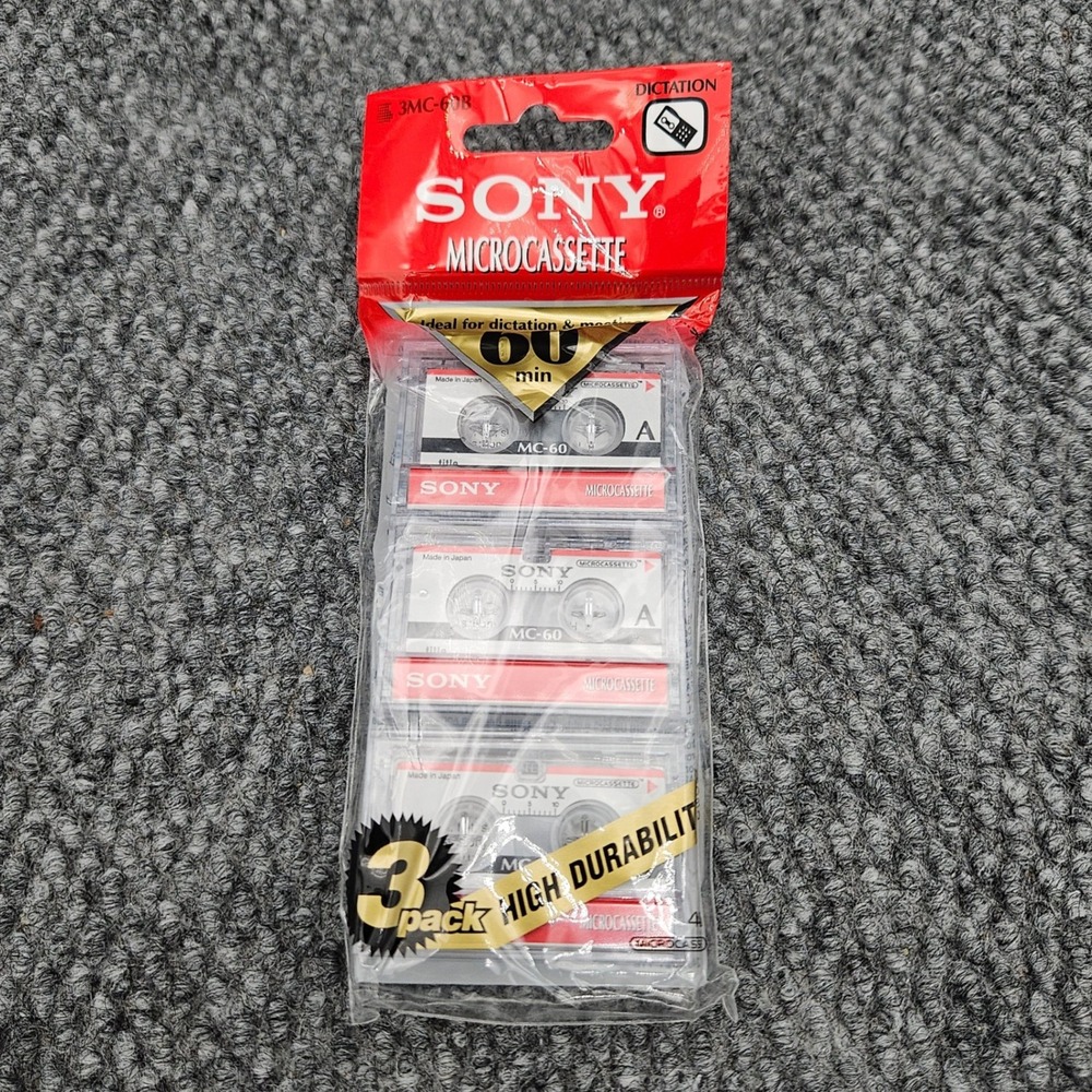 Sony 3 Pack Microcassette 60 Minute Type MC-60 Dictation Tapes 3MC-60B Japan